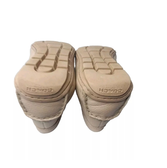 Coach New York Womens Mary Lock Up Leather Slip On Tan Loafers Shoes Size 8 B - Picture 5 of 9